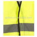 ANSI / ISEA Classe 2 sécurité 100% Polyester maille gilet haute visibilité vêtements de travail réfléchissants avec des poches jaune